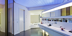 Art Deco Architekt F. R. Lehmann, Interior Design: Sanitärbereich mit Lichtdesign